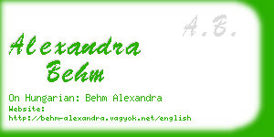 alexandra behm business card